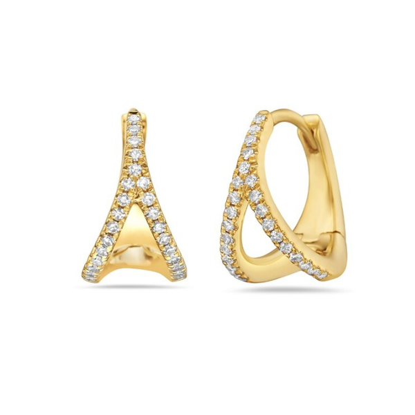 Gold earrings with diamonds