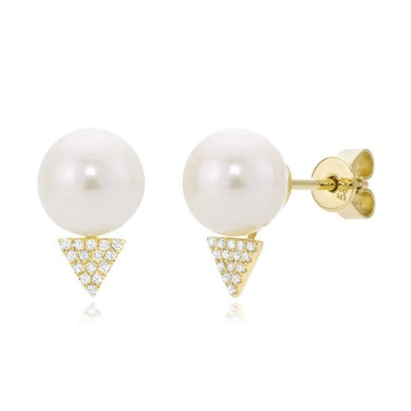 Boucles d'oreilles en or avec perle et diamants