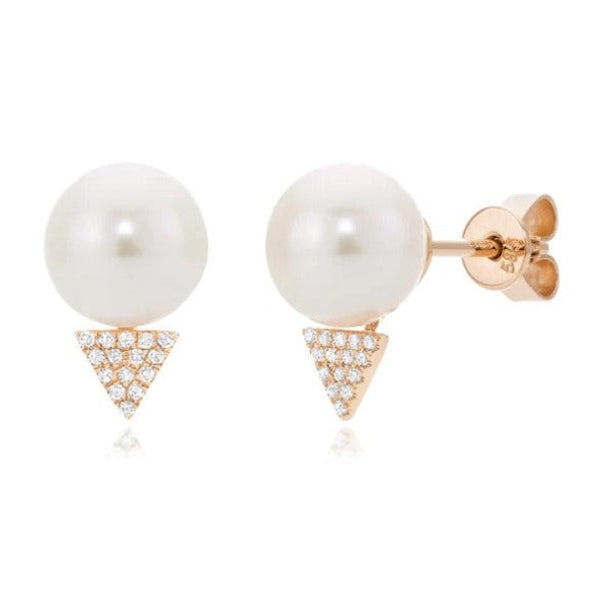 Boucles d'oreilles en or avec perle et diamants