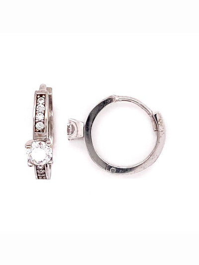 Boucles d'oreilles en or avec pierres blanches