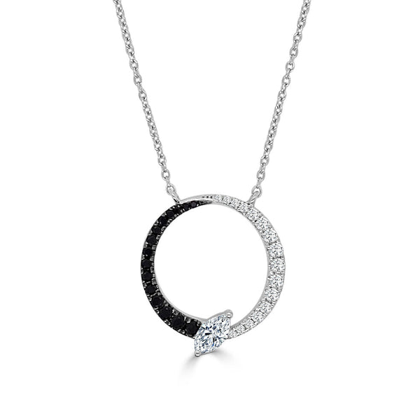Collier Bolt Diamants Noirs & Blancs