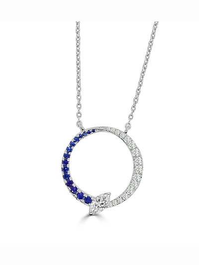 Collier Bolt Diamants & Saphir
