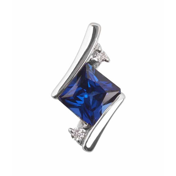 Pendentif avec pierre bleue et diamant